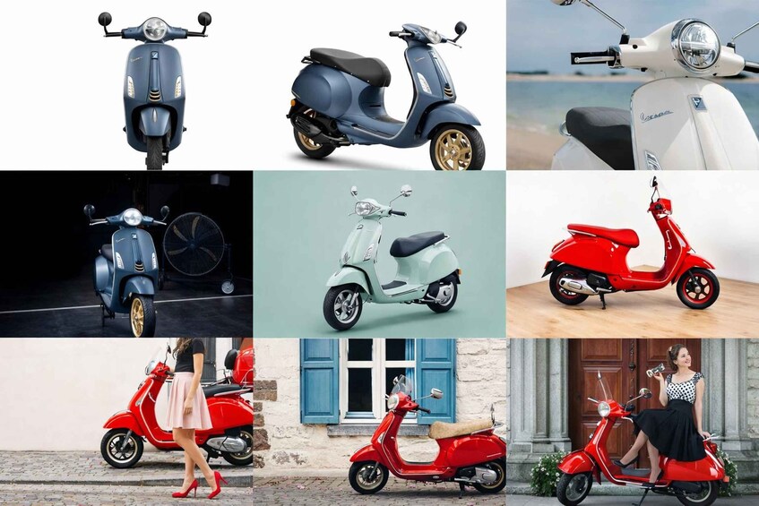 A variety of scooters in different colors and styles. 5