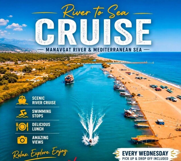 City Of Side: River to Sea Cruise w/Transfer, Lunch and Swim 1