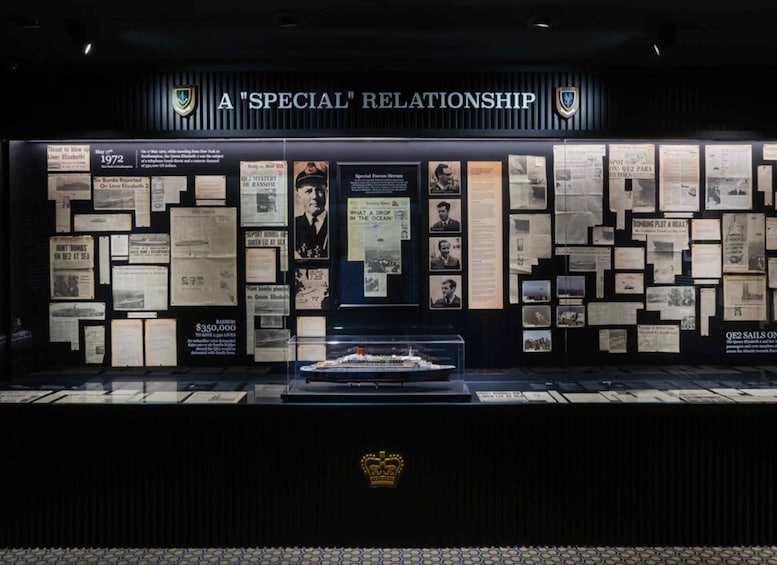 A museum exhibit titled 'A 'Special' Relationship' with historical documents and a ship model. 3
