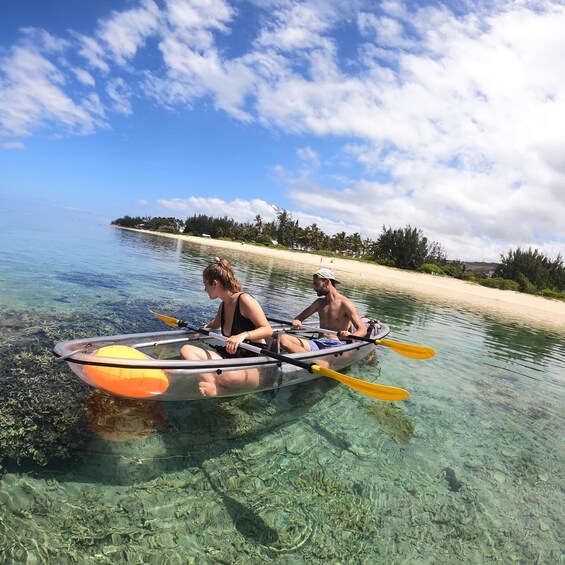 Picture 2 for Activity Réunion Island: Guided Clear Kayak Tour in the Lagoon 4