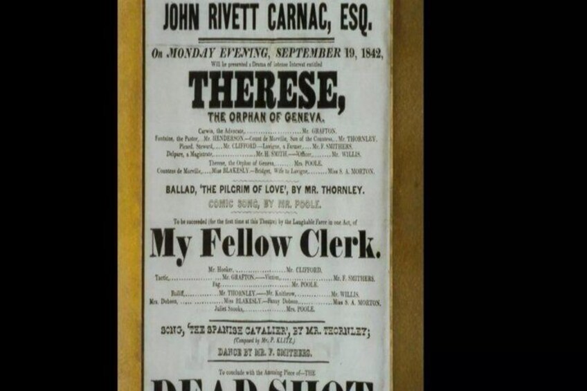 A theater program for 'There She Is, The Orphan of Geneva' dated September 19, 1842. 3