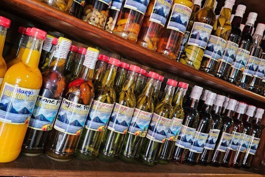 A variety of Horizon brand wine bottles on a shelf. 3