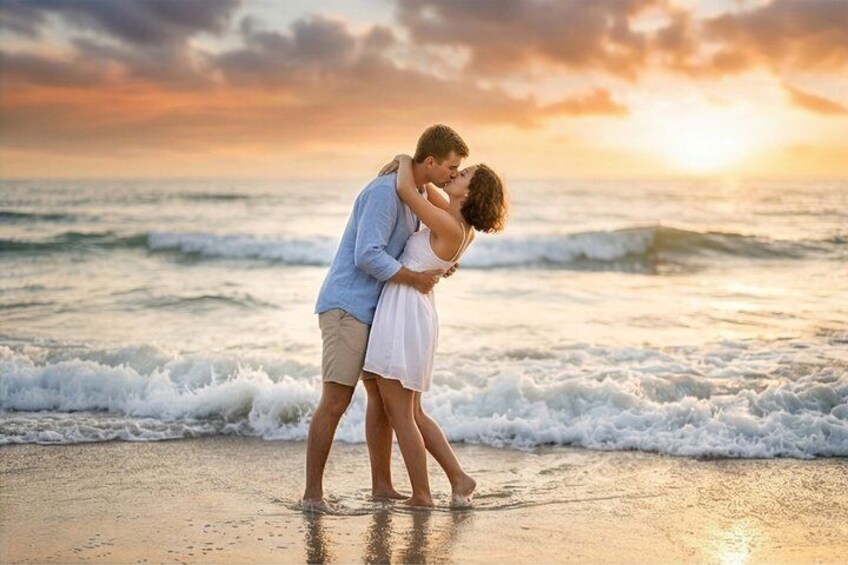 Sunset Surprise Beach Proposal with Photos in Jacksonville 3