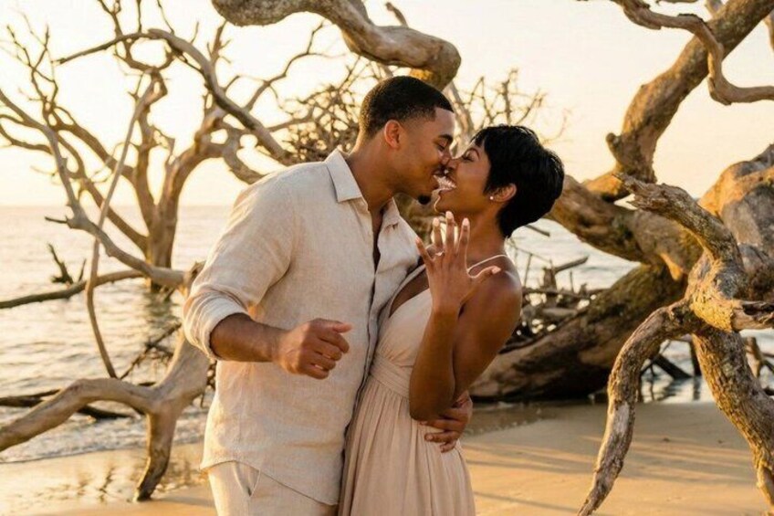 Sunset Surprise Beach Proposal with Photos in Jacksonville 5
