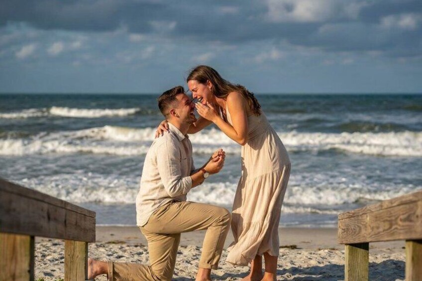 Sunset Surprise Beach Proposal with Photos in Jacksonville 3