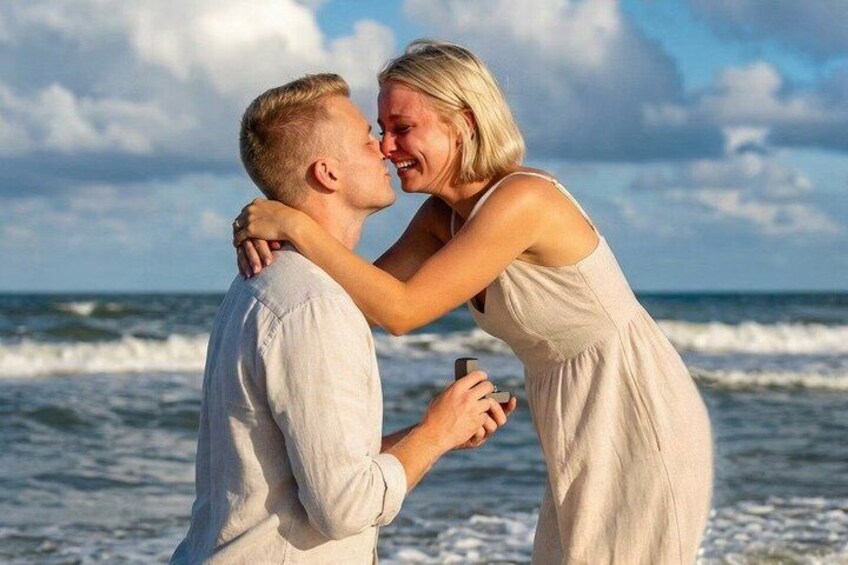 Sunset Surprise Beach Proposal with Photos in Jacksonville 2
