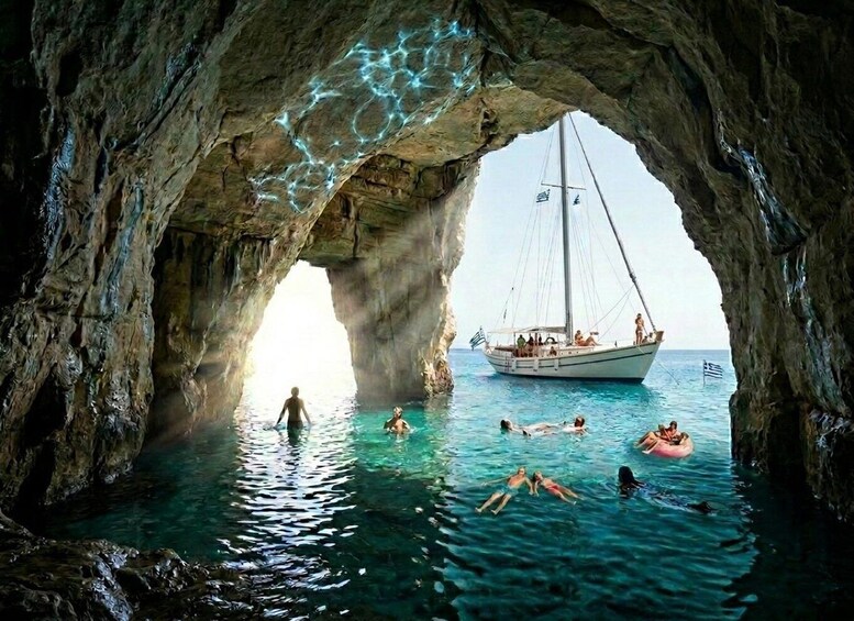 Picture 1 for Activity Paros: Antiparos & Blue Lagoon Kaiki Cruise + BBQ & Drinks 3