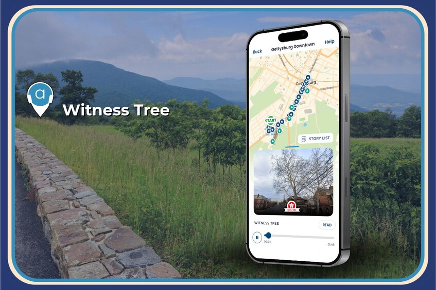 A smartphone displaying a map with a route marked by green dots, a 'START' label, and a 'MUST SEE' icon indicating a point of interest. 5