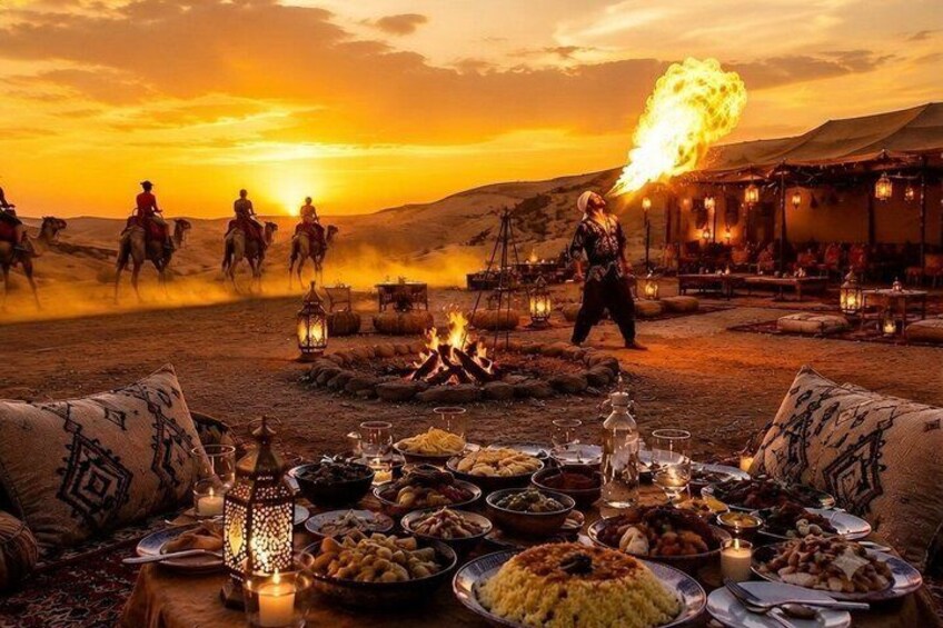 Marrakech: Agafay Desert Sunset, Camel Ride, Dinner and Fire Show 1