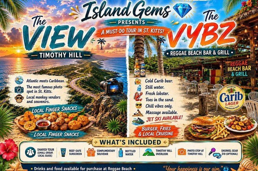 St. Kitts:Reggae Beach and Timothy Hill excursion V&V 1