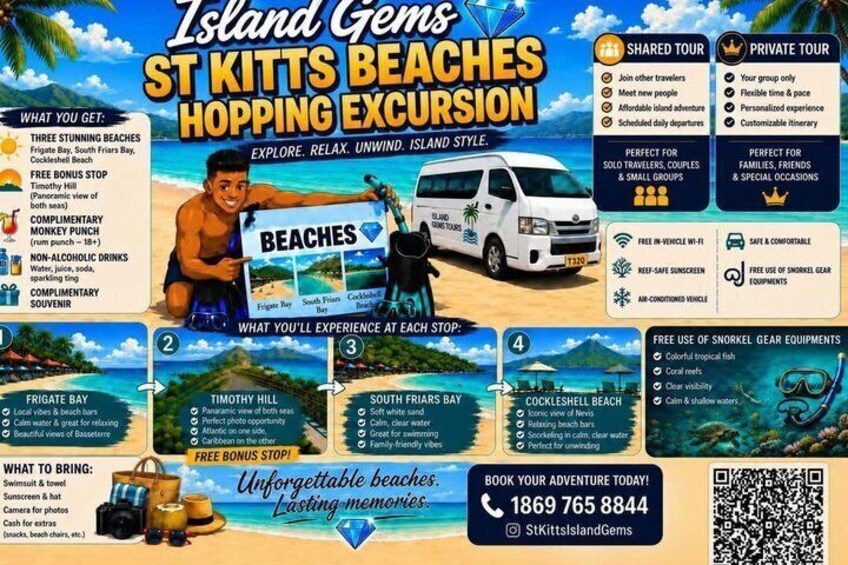 St. Kitts: Best of Beaches Beach Hopping Tour" 1