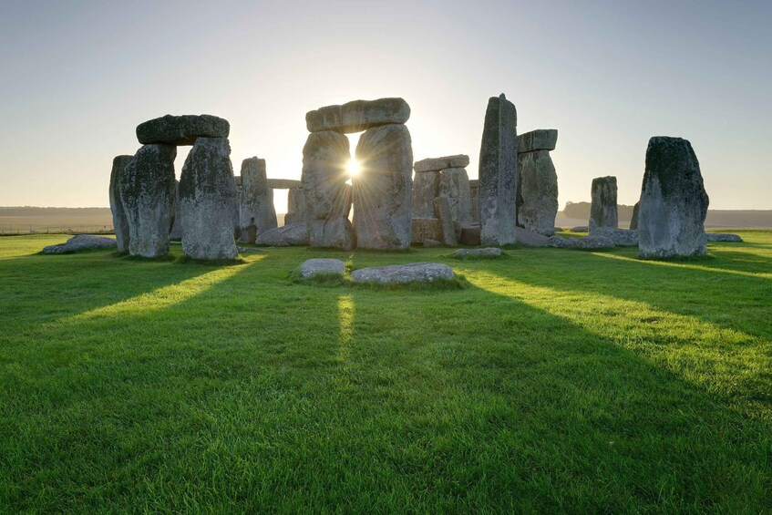 Stonehenge with the sun setting behind the central stones. 2
