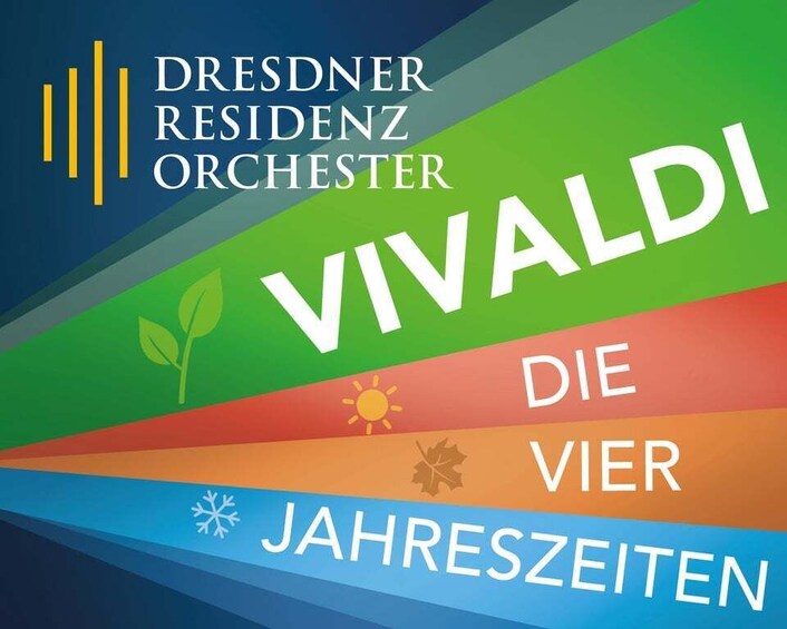 A colorful graphic with the text 'DRESDNER RESIDENZ ORCHESTER' and 'VIVALDI DIE VIER JAHRESZEITEN'. 1