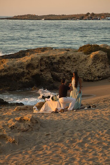 Picture 3 for Activity Chania: Romantic Beach Setup for Couples with Prosecco 3
