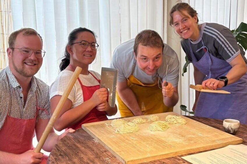 Osaka Handmade Udon, Tempura, Wagashi & Matcha Cooking Class 5