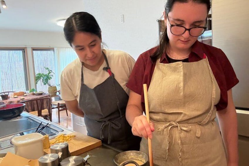 Osaka Handmade Udon, Tempura, Wagashi & Matcha Cooking Class 3