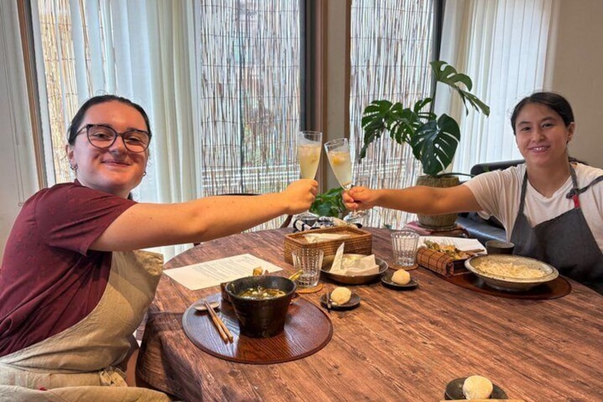 Osaka Handmade Udon, Tempura, Wagashi & Matcha Cooking Class 2