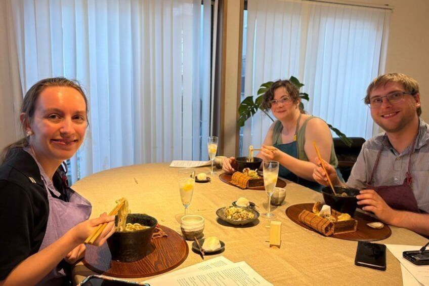 Osaka Handmade Udon, Tempura, Wagashi & Matcha Cooking Class 4
