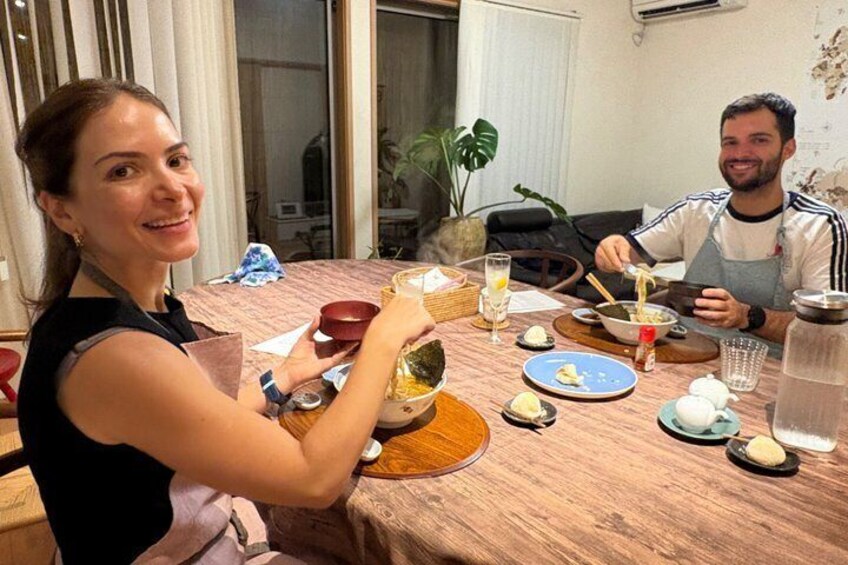 Osaka Handmade Ramen Gyoza Wagashi and Matcha Cooking Class 3