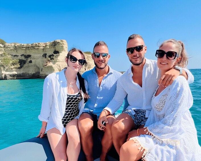 San Foca: Daily rental of a 40 HP boat without a boating license 1