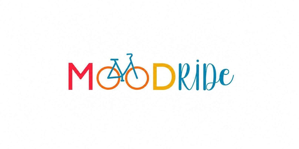 Ordet ”MOODRIDE” med en cykel integrerad i designen. 5