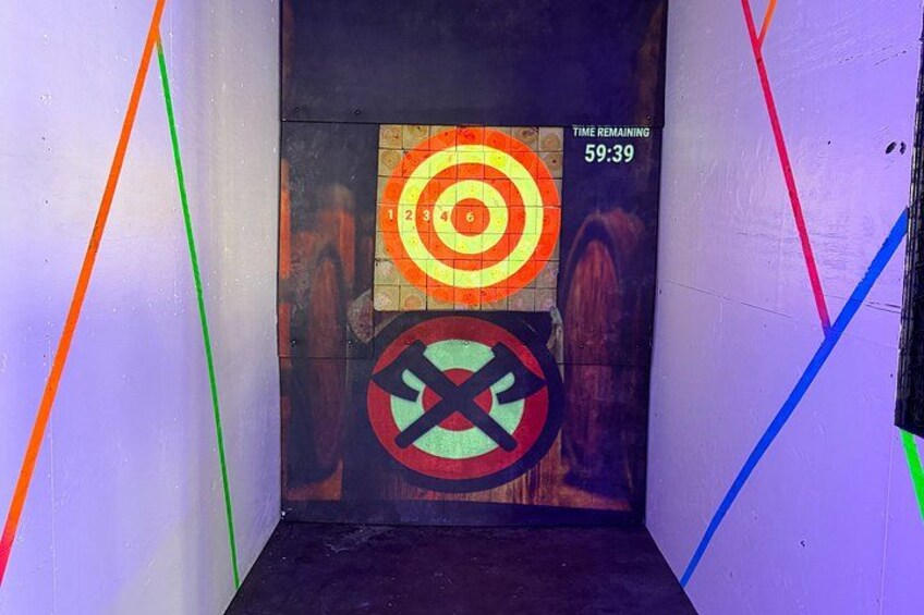 A tunnel with colorful lines and a countdown timer. 2
