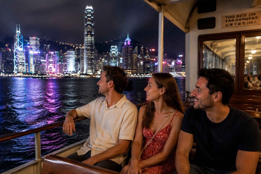 Picture 1 for Activity Hong Kong: Night Harbor Cruise & Skyline Tour with a host 3