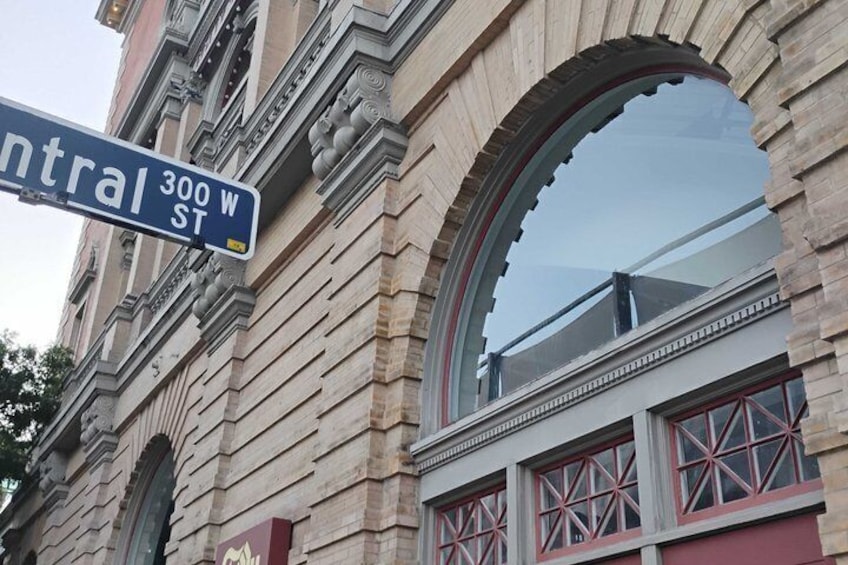 A street sign for Central 300 W St. 3