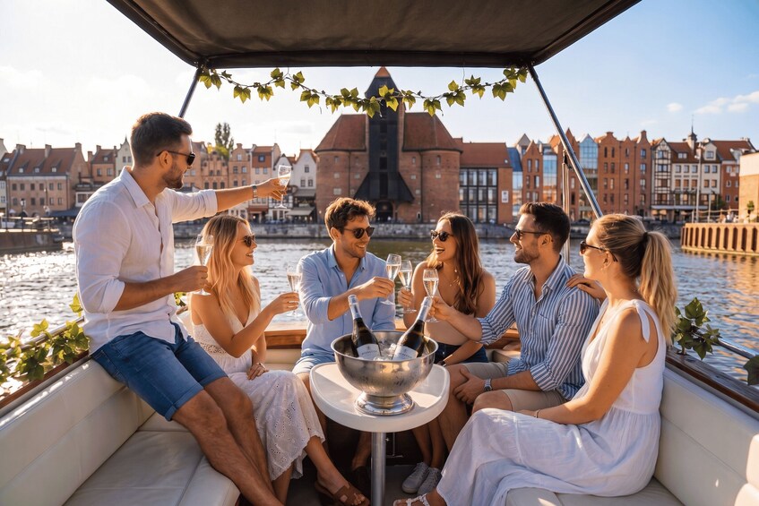 Picture 2 for Activity Gdańsk: Prosecco Boat Cruise with Drinks and Music 2