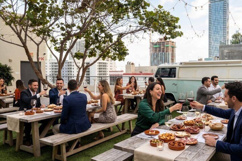 Luxury Spanish Wine Tasting & Tapas in a Rooftop Garden in Miami. 3