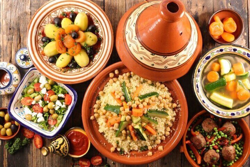 Cooking Moroccan Food with local & try Traditional Clothes 2