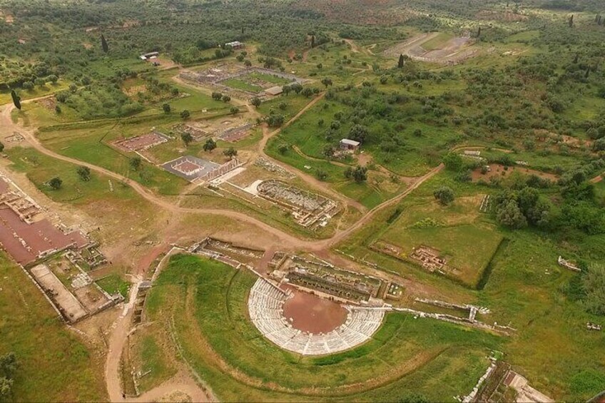Experience the grandeur of Ancient Messene from above, where history and nature blend in a timeless landscape. 5
