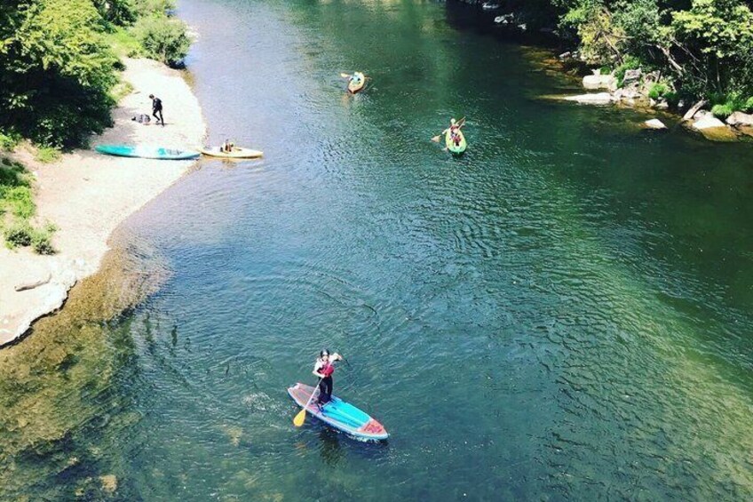 Stand up paddle down the river Bidassoa 1