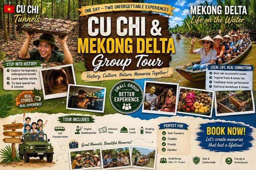 Must see: Cu Chi Tunnels & Mekong Delta & Rowing Boat & Shooting 1