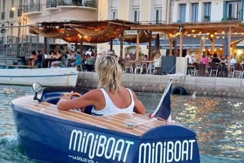 Set in miniboat at sunset 2