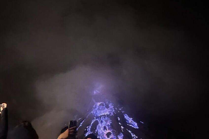 A volcanic eruption with smoke and lava. 3