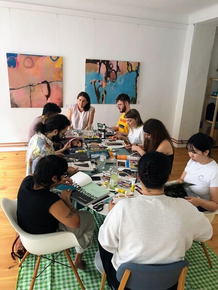 Berlin: Collage Postcard Workshop in the art studio 2
