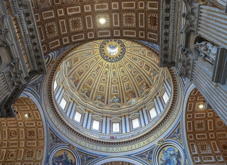 A grand, ornate dome with intricate frescoes and gold accents. 1