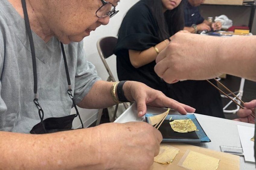 Kyoto UNESCO certified Gold Leaf Workshop with Sake Cup 1