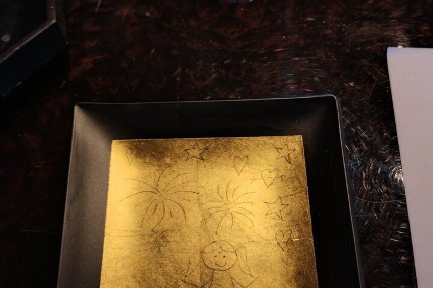 Kyoto UNESCO certified Gold Leaf Workshop with Sake Cup 4
