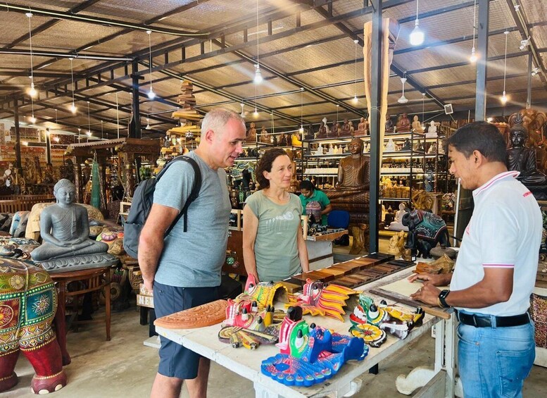 A market with various statues and decorative items. 4