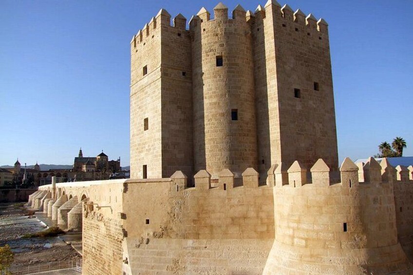 A large stone castle with multiple towers and a fortified wall. 2