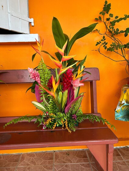 Visit to a family flower garden in Le Vauclin and floral arrangement 1