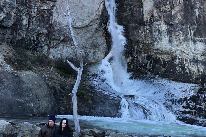 A waterfall, a tree, and a river. 2