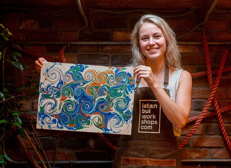 Istanbul: Ebru Marbling Tote Bag Workshop with Snacks 1