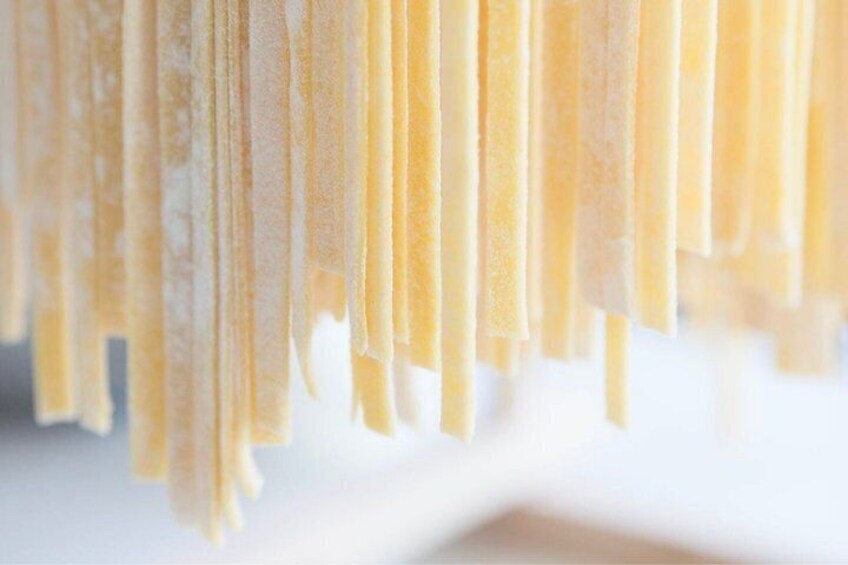 Uncooked spaghetti hanging. 4