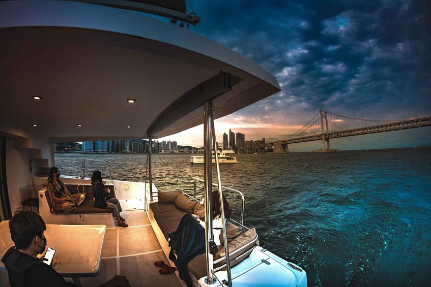Busan night yacht tour with local food & romantic city views 1