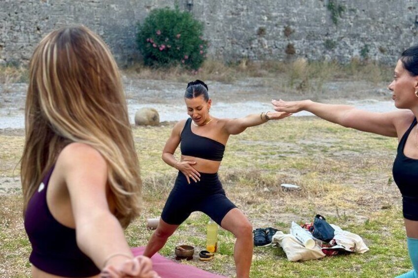 Morning Yoga in Rhodes Medieval Moat 4