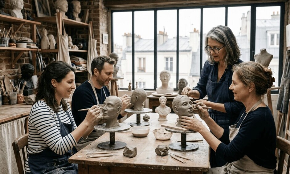 Paris: Clay Head Sculpting Workshop in Artist’s Studio 1