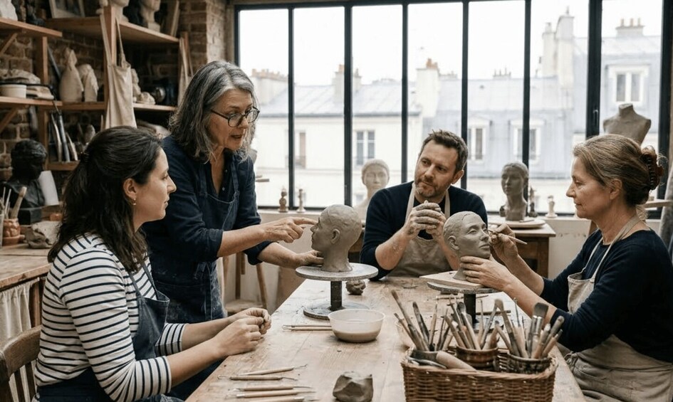 Picture 2 for Activity Paris: Clay Head Sculpting Workshop in Artist’s Studio 3